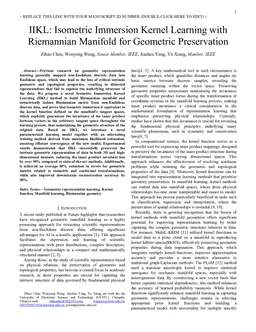 IIKL: Isometric Immersion Kernel Learning with Riemannian Manifold for Geometric Preservation