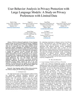 User Behavior Analysis in Privacy Protection with Large Language Models: A Study on Privacy Preferences with Limited Data