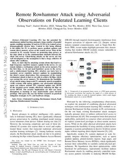 Remote Rowhammer Attack using Adversarial Observations on Federated Learning Clients
