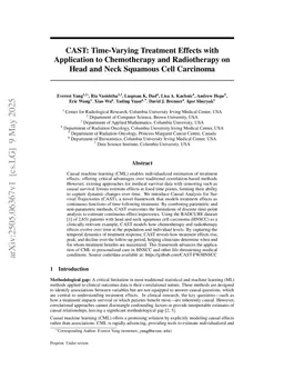 CAST: Time-Varying Treatment Effects with Application to Chemotherapy and Radiotherapy on Head and Neck Squamous Cell Carcinoma