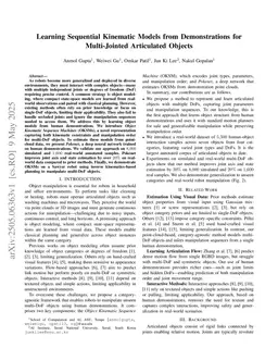 Learning Sequential Kinematic Models from Demonstrations for Multi-Jointed Articulated Objects
