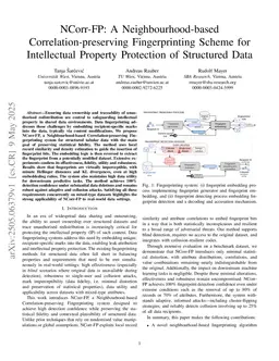 NCorr-FP: A Neighbourhood-based Correlation-preserving Fingerprinting Scheme for Intellectual Property Protection of Structured Data