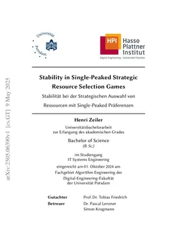 Stability in Single-Peaked Strategic Resource Selection Games
