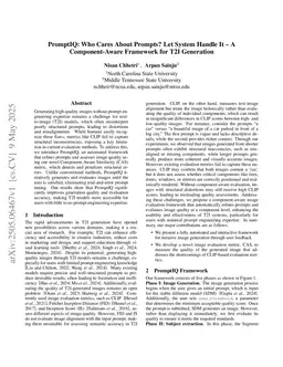 PromptIQ: Who Cares About Prompts? Let System Handle It -- A Component-Aware Framework for T2I Generation