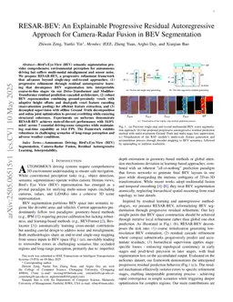RESAR-BEV: An Explainable Progressive Residual Autoregressive Approach for Camera-Radar Fusion in BEV Segmentation