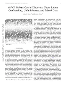 dcFCI: Robust Causal Discovery Under Latent Confounding, Unfaithfulness, and Mixed Data