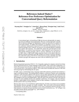 References Indeed Matter? Reference-Free Preference Optimization for Conversational Query Reformulation