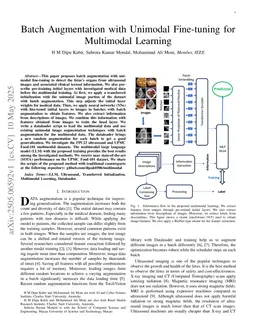 Batch Augmentation with Unimodal Fine-tuning for Multimodal Learning