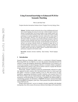 Using External knowledge to Enhanced PLM for Semantic Matching