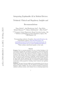 Integrating Explainable AI in Medical Devices: Technical, Clinical and Regulatory Insights and Recommendations