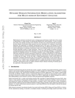 Dynamic Domain Information Modulation Algorithm for Multi-domain Sentiment Analysis