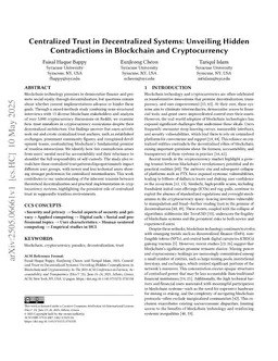 Centralized Trust in Decentralized Systems: Unveiling Hidden Contradictions in Blockchain and Cryptocurrency
