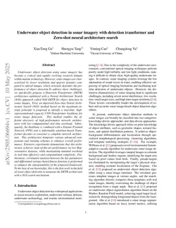 Underwater object detection in sonar imagery with detection transformer and Zero-shot neural architecture search