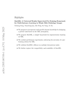 SimMIL: A Universal Weakly Supervised Pre-Training Framework for Multi-Instance Learning in Whole Slide Pathology Images
