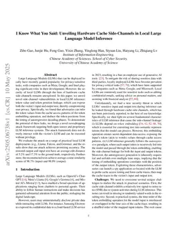 I Know What You Said: Unveiling Hardware Cache Side-Channels in Local Large Language Model Inference
