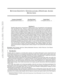 Beyond Identity: A Generalizable Approach for Deepfake Audio Detection