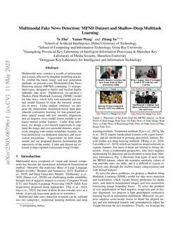 Multimodal Fake News Detection: MFND Dataset and Shallow-Deep Multitask Learning