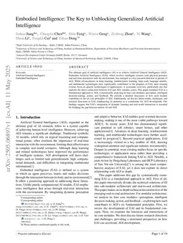 Embodied Intelligence: The Key to Unblocking Generalized Artificial Intelligence