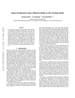 Image Classification Using a Diffusion Model as a Pre-Training Model