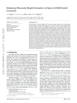 Enhancing Monocular Height Estimation via Sparse LiDAR-Guided Correction