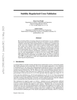 Stability Regularized Cross-Validation