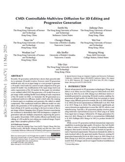 CMD: Controllable Multiview Diffusion for 3D Editing and Progressive Generation