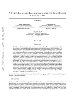 A Vision-Language Foundation Model for Leaf Disease Identification