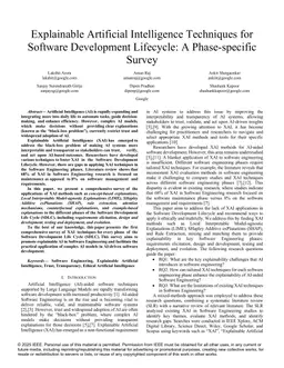 Explainable Artificial Intelligence Techniques for Software Development Lifecycle: A Phase-specific Survey