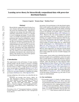 Learning curves theory for hierarchically compositional data with power-law distributed features