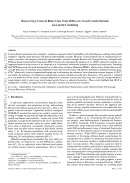 Discovering Concept Directions from Diffusion-based Counterfactuals via Latent Clustering