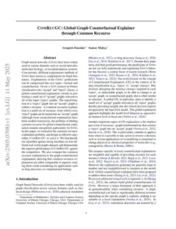 COMRECGC: Global Graph Counterfactual Explainer through Common Recourse
