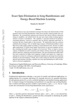 Exact Spin Elimination in Ising Hamiltonians and Energy-Based Machine Learning