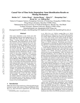 Causal View of Time Series Imputation: Some Identification Results on Missing Mechanism