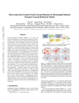 Discovering Fine-Grained Visual-Concept Relations by Disentangled Optimal Transport Concept Bottleneck Models