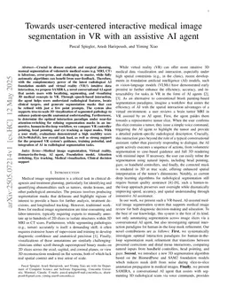 Towards user-centered interactive medical image segmentation in VR with an assistive AI agent