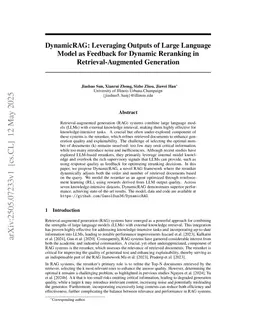 DynamicRAG: Leveraging Outputs of Large Language Model as Feedback for Dynamic Reranking in Retrieval-Augmented Generation