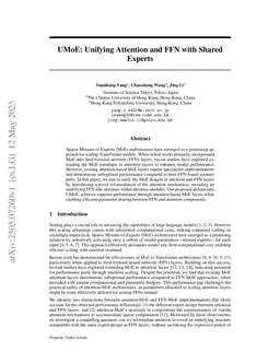 UMoE: Unifying Attention and FFN with Shared Experts