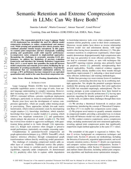 Semantic Retention and Extreme Compression in LLMs: Can We Have Both?