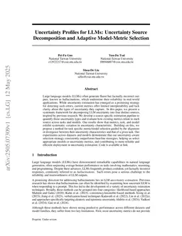 Uncertainty Profiles for LLMs: Uncertainty Source Decomposition and Adaptive Model-Metric Selection