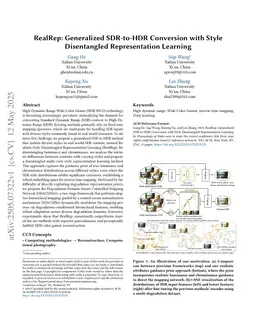RealRep: Generalized SDR-to-HDR Conversion via Attribute-Disentangled Representation Learning