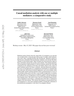 Causal mediation analysis with one or multiple mediators: a comparative study