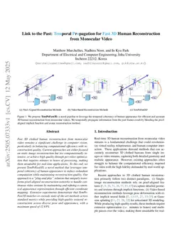 Link to the Past: Temporal Propagation for Fast 3D Human Reconstruction from Monocular Video