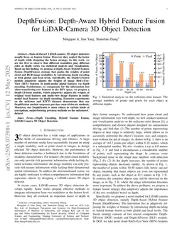 DepthFusion: Depth-Aware Hybrid Feature Fusion for LiDAR-Camera 3D Object Detection
