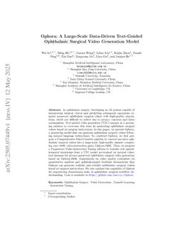 Ophora: A Large-Scale Data-Driven Text-Guided Ophthalmic Surgical Video Generation Model