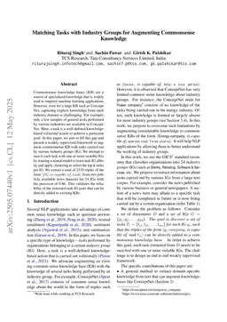 Matching Tasks with Industry Groups for Augmenting Commonsense Knowledge