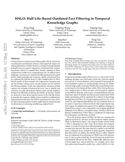 HALO: Half Life-Based Outdated Fact Filtering in Temporal Knowledge Graphs