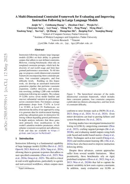 A Multi-Dimensional Constraint Framework for Evaluating and Improving Instruction Following in Large Language Models