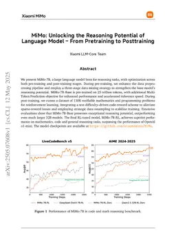 MiMo: Unlocking the Reasoning Potential of Language Model -- From Pretraining to Posttraining
