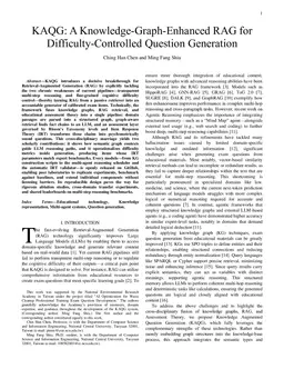 KAQG: A Knowledge-Graph-Enhanced RAG for Difficulty-Controlled Question Generation