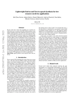 Lightweight End-to-end Text-to-speech Synthesis for low resource on-device applications